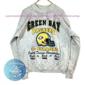 Green Bay Packers Grey Nfl sweatshirt shirt grey Heavy Blend 3-straight